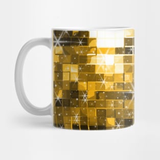 Twinkle Yellow Gold Disco Ball Pattern Mug